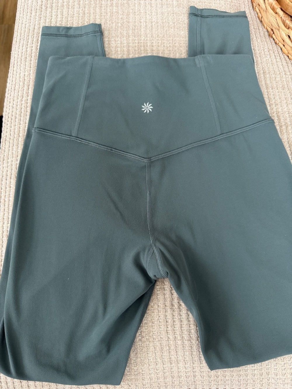 Athleta Elation High-Waist Green Athletic Leggings